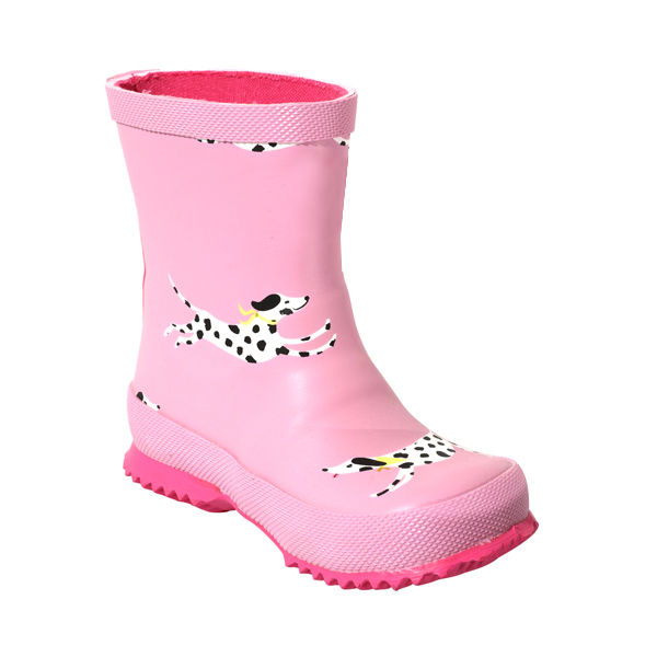 婴儿印花粉色橡胶雨靴
