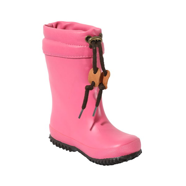 粉色女童保暖橡胶雨靴