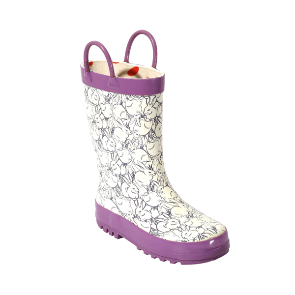 女童可爱印花拎洞橡胶靴