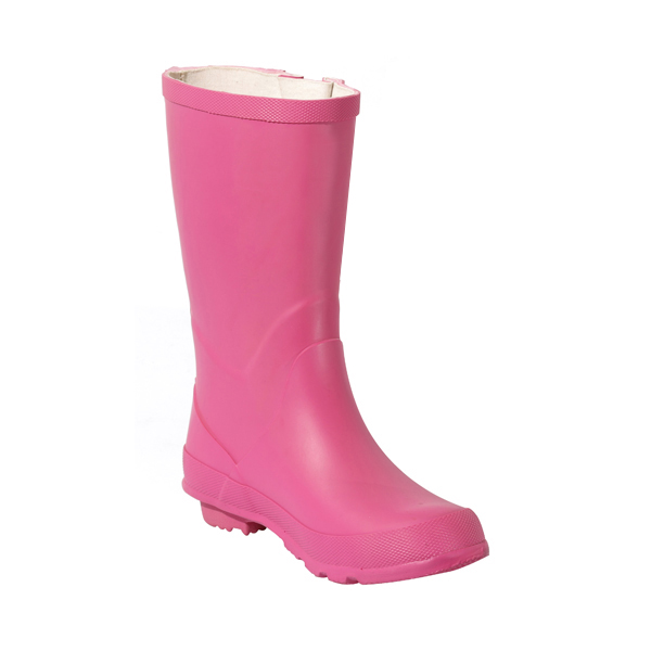 粉色素色高筒童款橡胶雨鞋